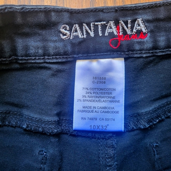 Santana Straight Fit Jeans Black Size 10x32 Dark Wash Denim A46 - Picture 5 of 9